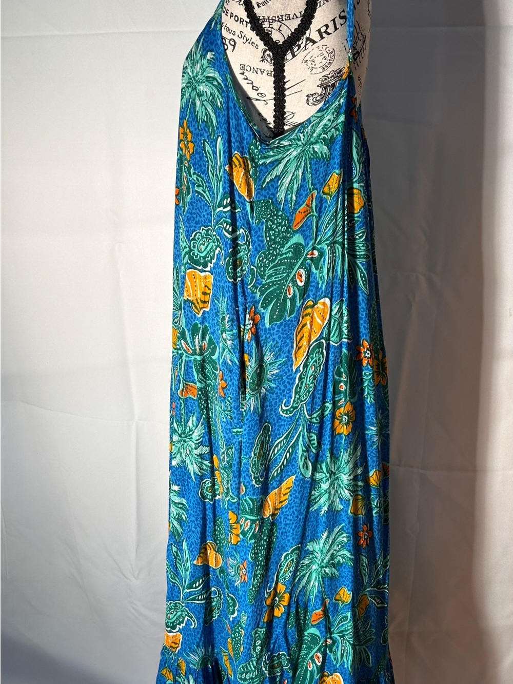 Japna Blue Tropical Print Beachwear maxi dress - Picture 8 of 12